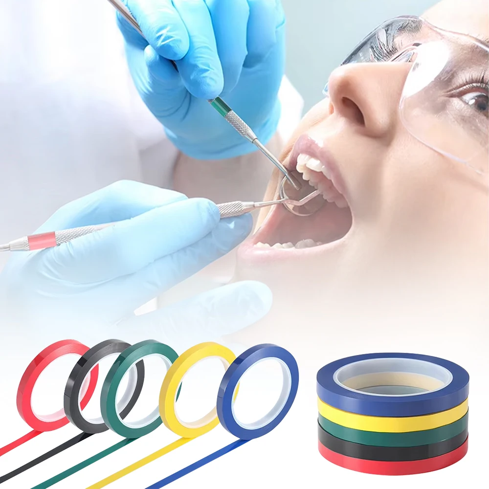 3 Rolls Dental Coding Tape High Tempe Resistant Instrument Color Coding Tape Dentistry Handpiece Tools Identification Marker Tap