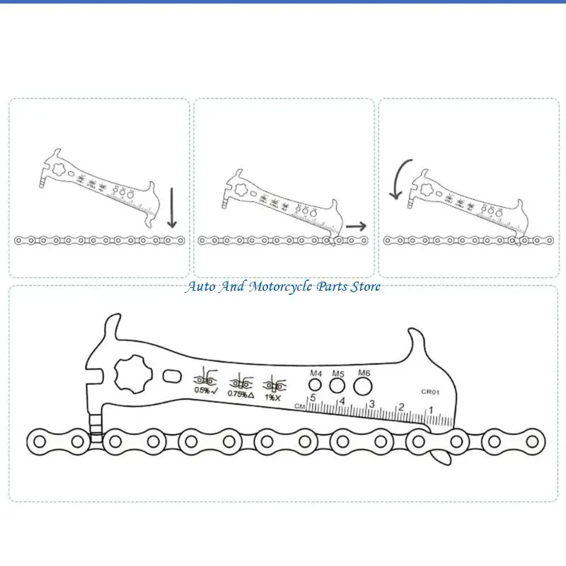 

P9FD Bike Chain Checker Wear Measure Tool Gauge Repair Checker