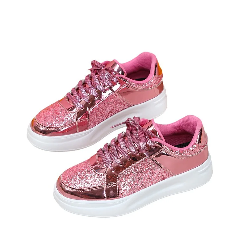 Women Casual Sneakers Women's Vulcanized Shoes 2024 Trends Shallow Designer Shoes Gold sequins Loafers  Zapatillas De Deporte 45