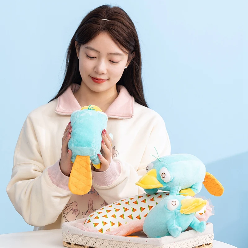 

20-сантиметровая плюшевая игрушка-кукла в виде милого синего утконосца, имитация мягкой мультяшной плюшевой куклы-утконоса, рождественский декор для дома, плюшевая подушка