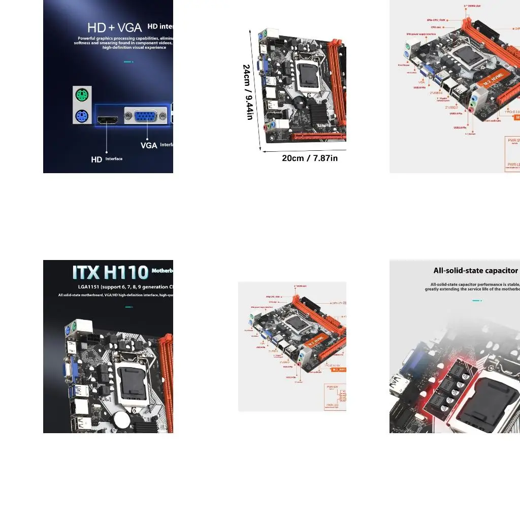 

Professional Desktop Mainboard ForH110 LGA1151 CPU Card Computer Desktop A4WF
