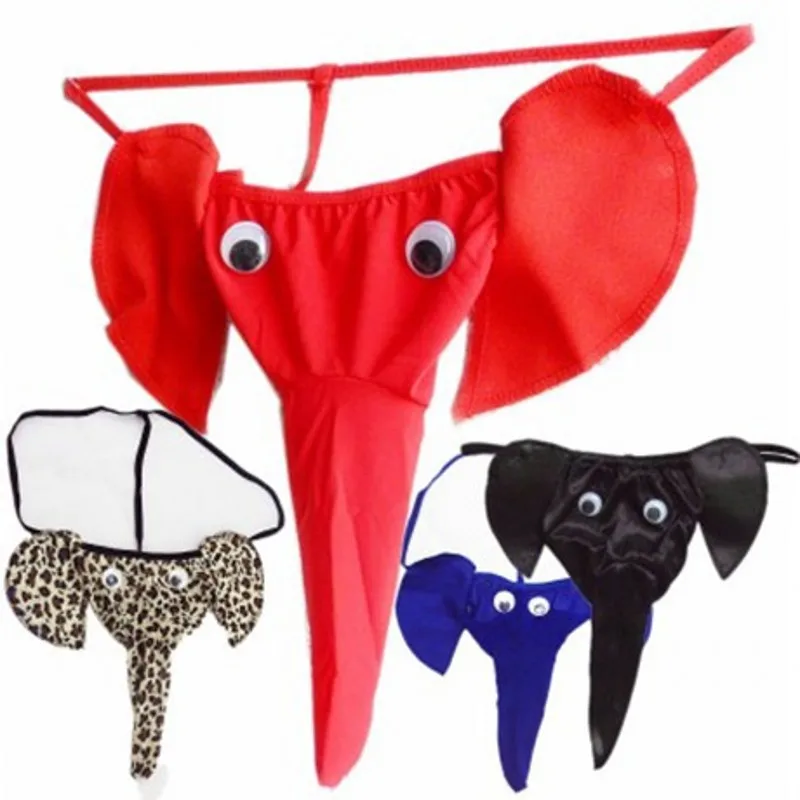 Men\'s Sexy Elephant Thong Underwear Cartoon Trunk T Panties Fashion G String