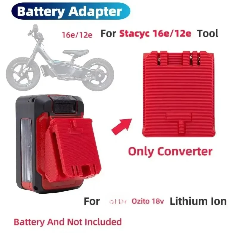 for Stacyc for Ozito Batteries Adapter. Works with All New Stacyc Bikes.