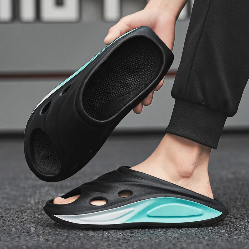 

Летние камуфляжные постепенные изменения эластичная резина мягкая подошва толстая подошва нескользящие удобные быстросохнущие мужские тапочки