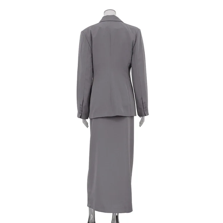 YYAHAHAS Women's 2 Piece Skirt Suit Set 2026 Business Casual Notched Lapel Blazer & Side Slit Midi Skirt Workwear Outfit