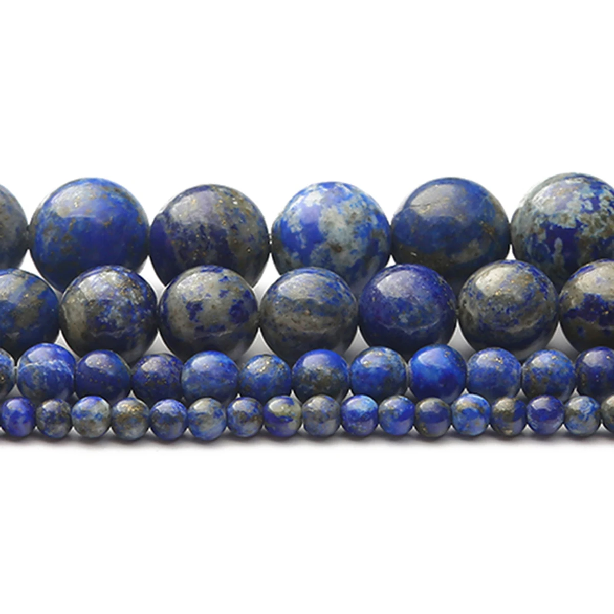 Natürliche Lapislazuli-Perlen, rund, matt poliert, lose Abstandsperlen für die Schmuckherstellung, DIY, handgefertigte Armbänder, Halsketten, Zubehör – Detail 3