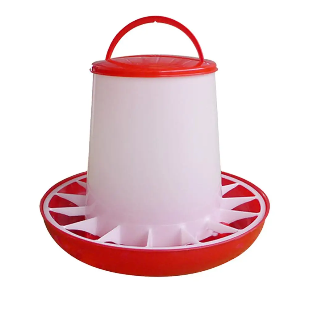 Cubo de alimentación para pollos, alimentador para pollos, fuente de comida para aves de corral para granjas familiares, dispensador de alimentación con mango, herramienta de riego para granja