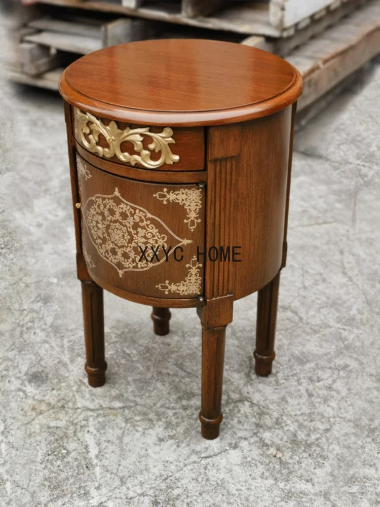 Round Table round Tea Table Golden Relief Sofa Edge Desk Lamp Table Jardiniere Floor Standing Storage Cabinet