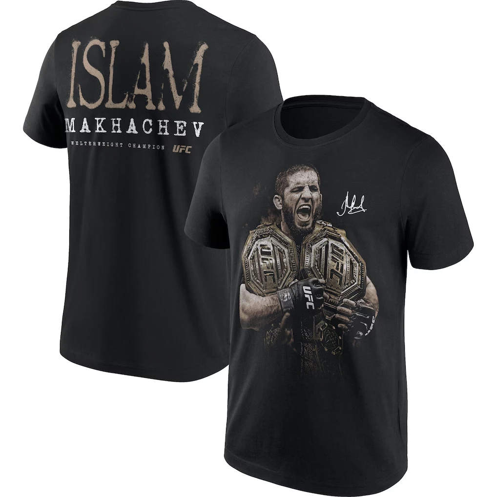 Islam Makhachev Graphic T‑shirt Fighter Dagestan Print Short Sleeve O‑neck Unisex Sports Streetwear Summer Tee