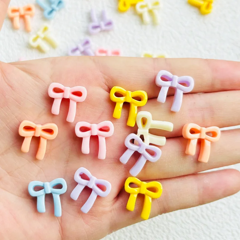 30 Pcs New Kawaii Cartoon Mixed Color Bow Knot Resin Scrapbook Diy Decorative Hair Clip, Pendant Jewelry Manicure Accessories