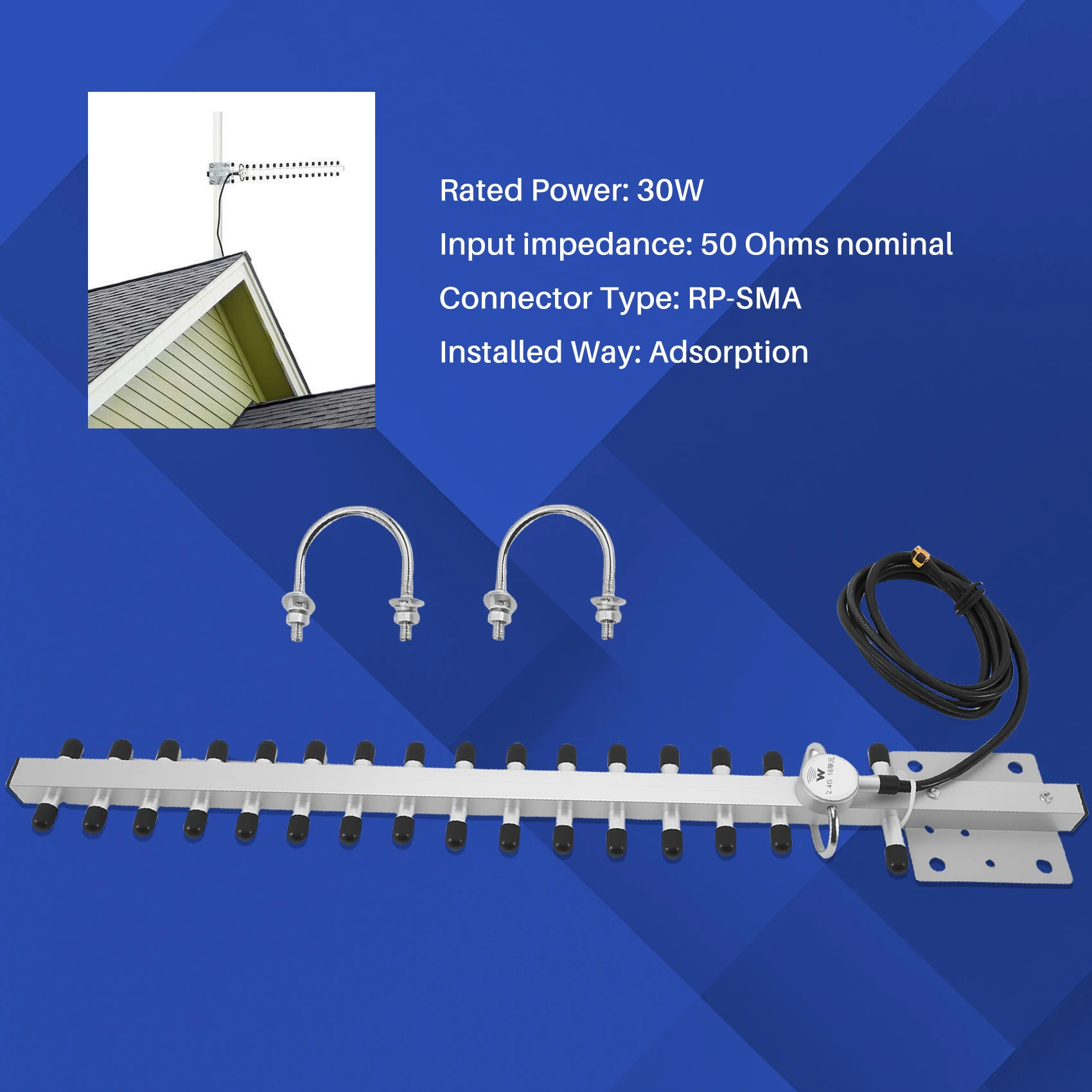 2.4Ghz Wifi Antenna 25Dbi Rp Sma Outdoor Wireless Yagi Antenna Directional Booster Amplifier Modem Cable