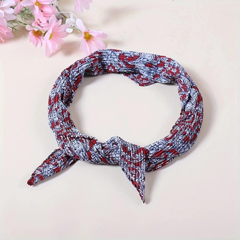 Fashion New Cotton and Linen Printed Small Square Towel for Women All-match Decorative Silk Scarf Shawl
