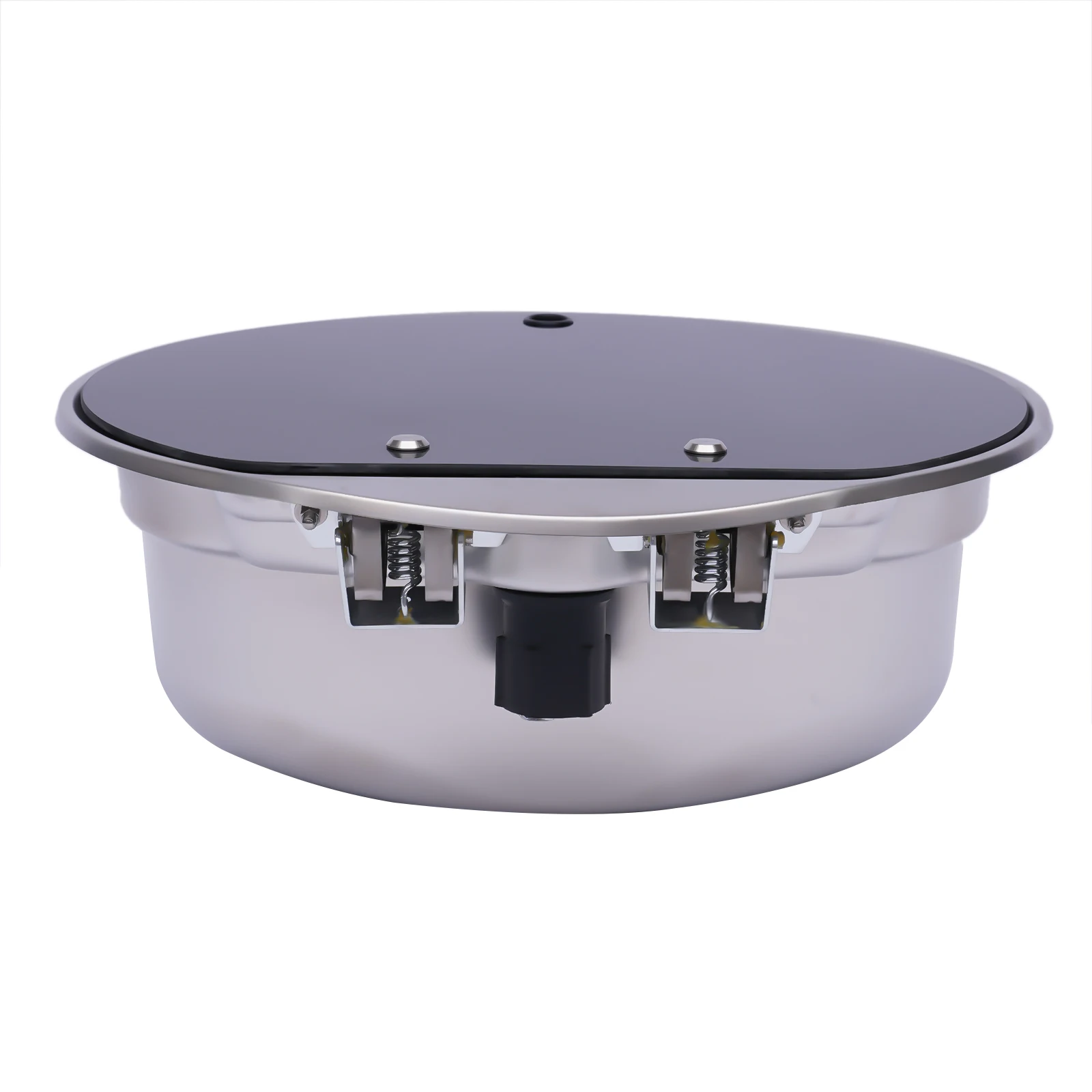 حوض غسيل يدوي RV من الفولاذ المقاوم للصدأ، حوض مطبخ مستدير، مع غطاء وصنبور، حوض قارب شاحنة تخييم القافلة، صنبور بارد ساخن