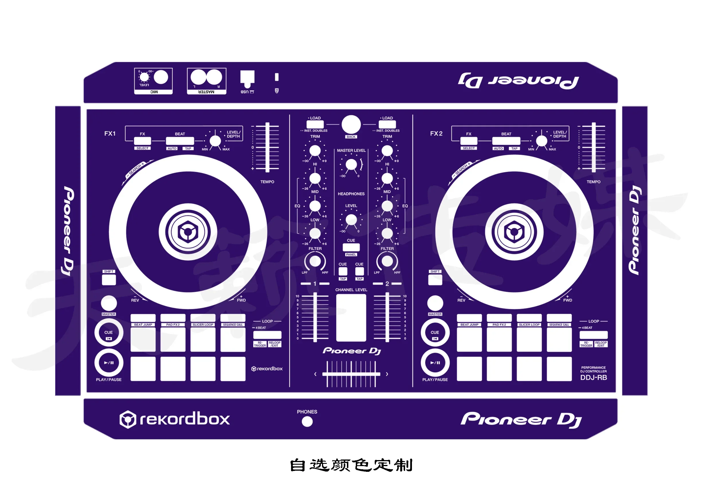 Pioneer DDJ-RB DJ Controller Panel Film. Disc Player Personalized Colorful Sticker, Not An Iron Panel