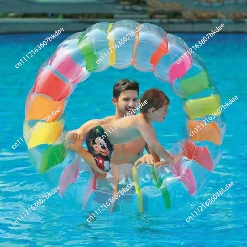 PVC Inflatable Water Swimming Pool Children's Water Roller Crawling Toy Colorful Roller Floating Row