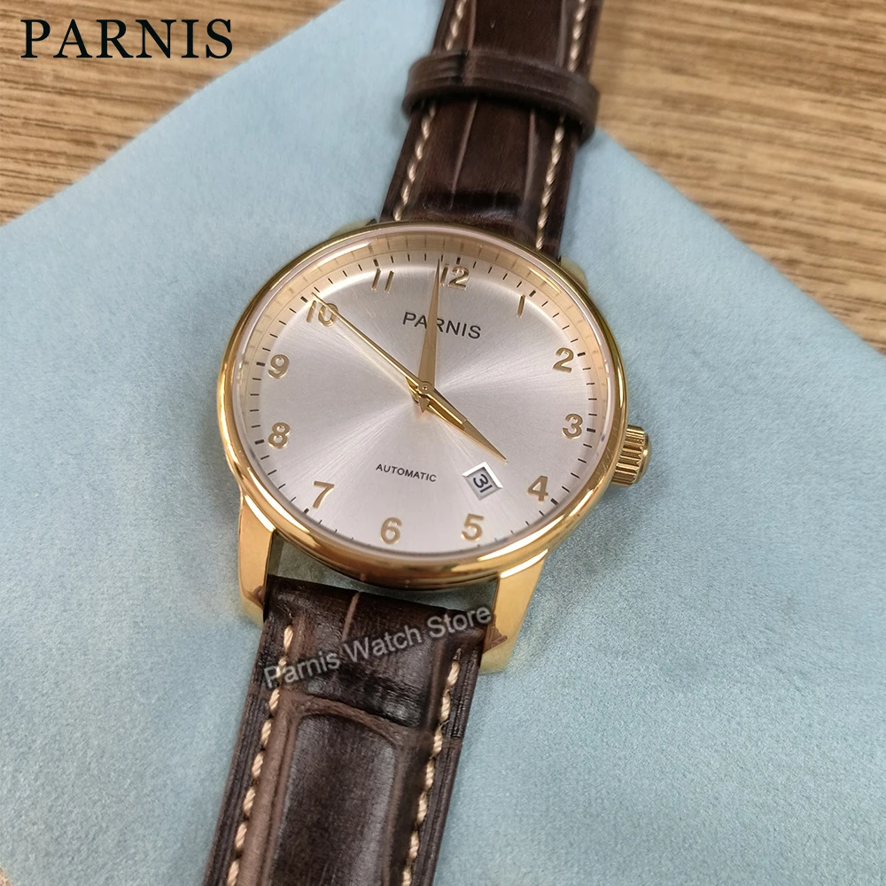 

Parnis 38mm Miyota 821A Automatic Gold Color Men Casual Watch Sapphire Glass Date Indicator 2024 year