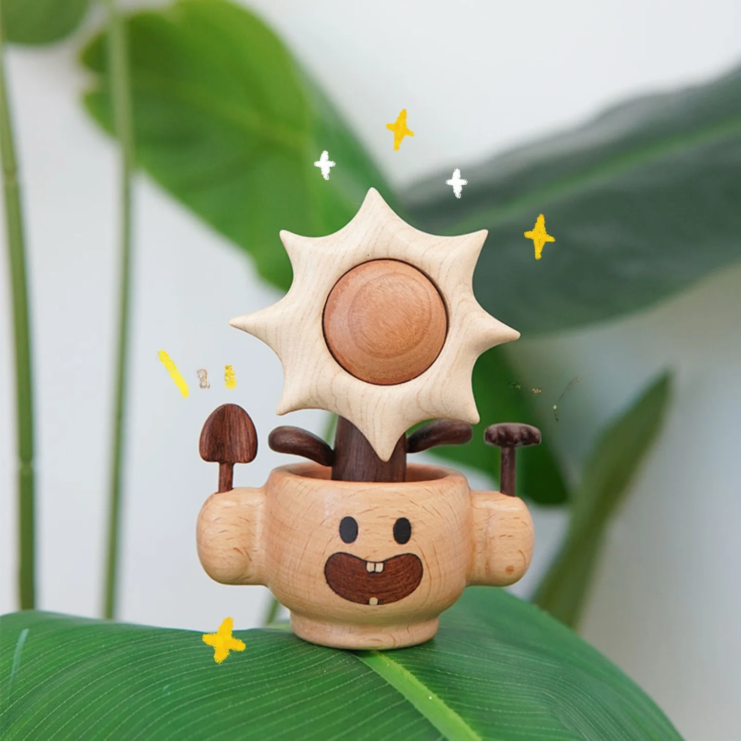 

Sunflower Rotating Diffuser Desktop Decoration Real Wood Cute Home Decor Healing Festive Gift by ShanShe