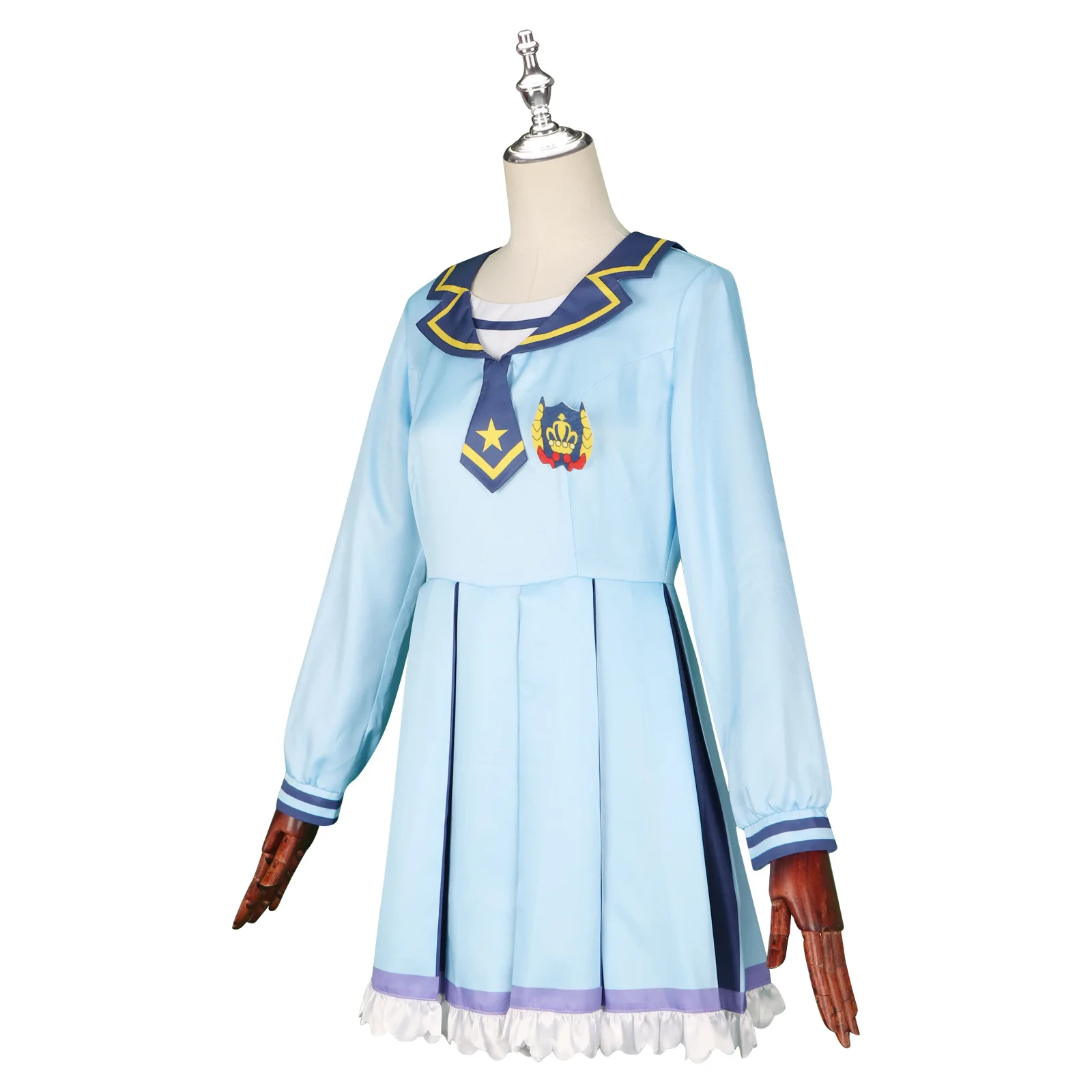 Anime Aikatsu！Nijino Yume Kanzaki Mitsuki Cosplay Costume Blue Sailor Uniform Dress Wig Adult Woman Lovely Campus Sailor Suit