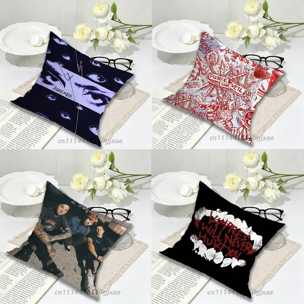 P-Pierce The Veil Band Pillow Case For Home Bedroom Car Office Decoration Living Room Sofa Cushion Cover Suitable
