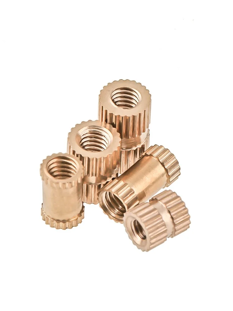 5-50Pcs M4 M5 M6 M8 Messing Koper Knurl Draad Moer Koper Insert Dubbele Pass Koper Moer Moer embedded Fastener