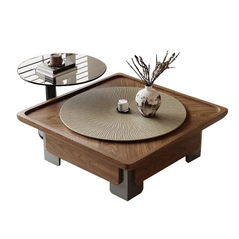 

Modern Minimalist Living Room Home Retro Style Designer Square Storage Coffee Table