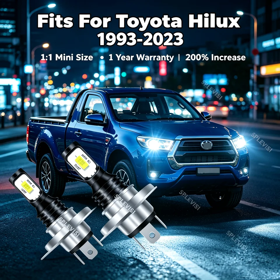 12V H4 9003 LED Car Light Replacement High Low Beam Bulbs Mini Size For Toyota Hilux 1992-2017 2018 2019 2020 2021 2022 2023