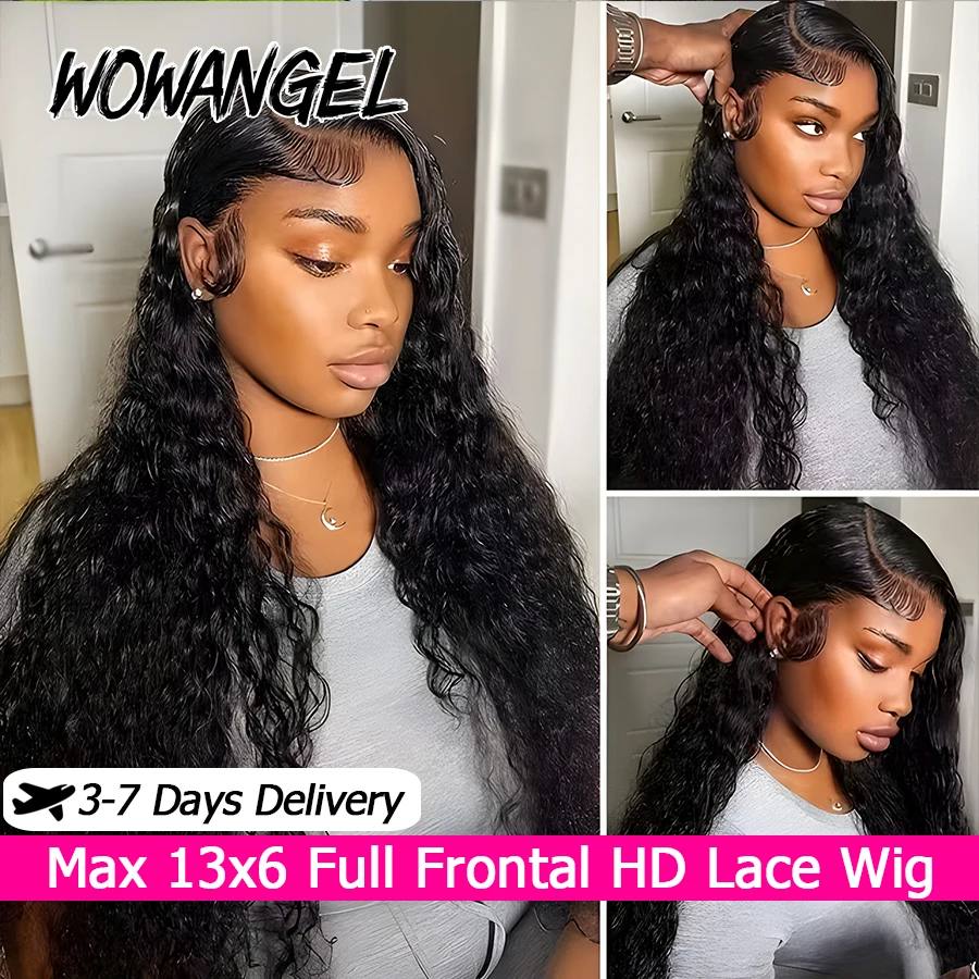 

WOWANGEL 13x6 HD Lace Front Wig Human Hair Deep Part Curly Human Hair Wigs PrePlucked Full Frontal Wigs For Women Brazilian Hair
