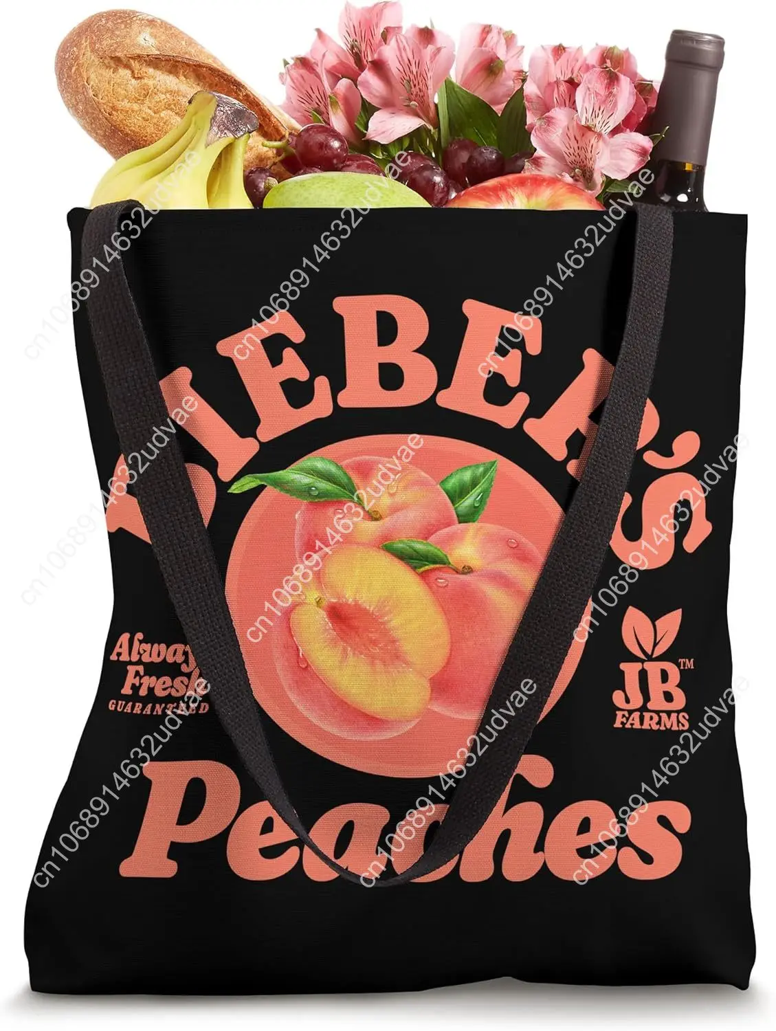 Borsa tote ufficiale Justin Bieber Peaches nera