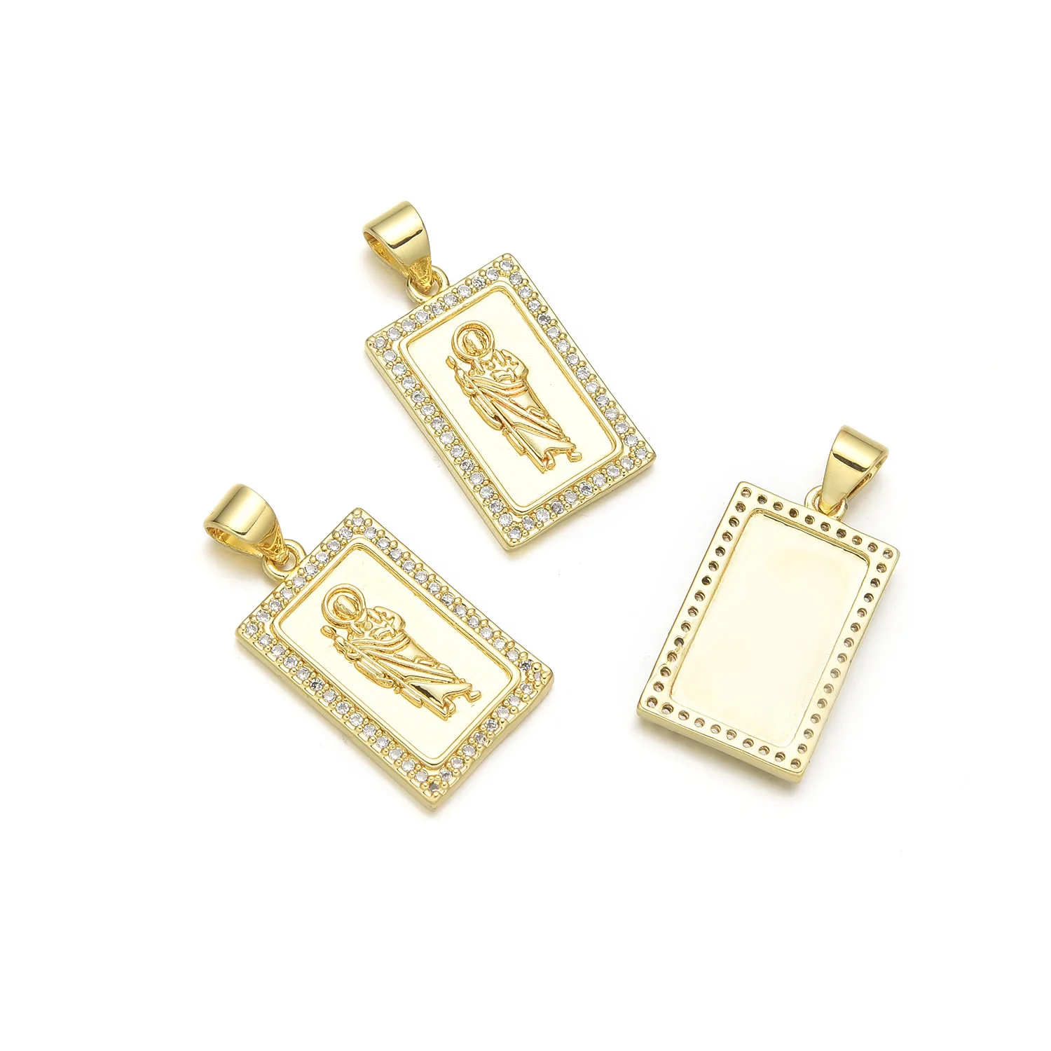 5pc European and American Style Madonna Portrait Cross Pendant Accessories DIY Pearl Necklace Jewelry Making Materials Wholesale