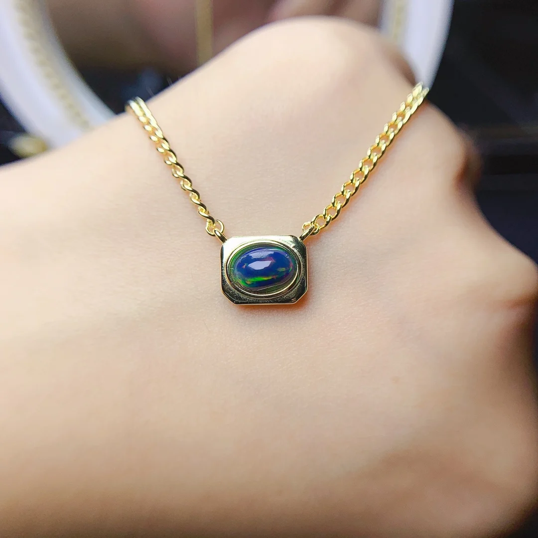 Pendant 925 Sterling Silver Opal Female Color rich Fire Color Super Good Free Shipping Jewelry Certified Jewelry Female Gems