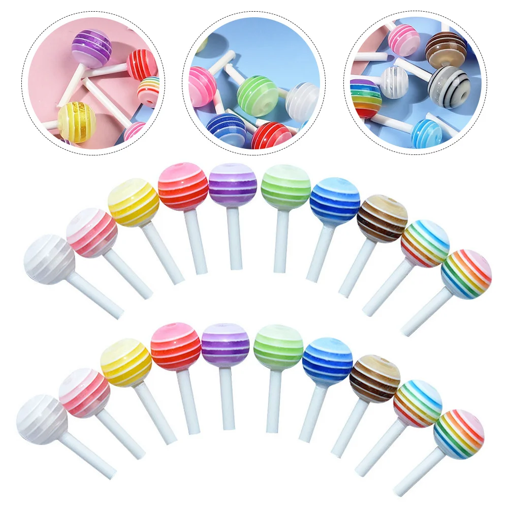 

25pcs Simulated Lollipop Mini House Decors Plastic Colorful Lollipop For Dollhouse Kitchen Dining Room Miniature Landscape