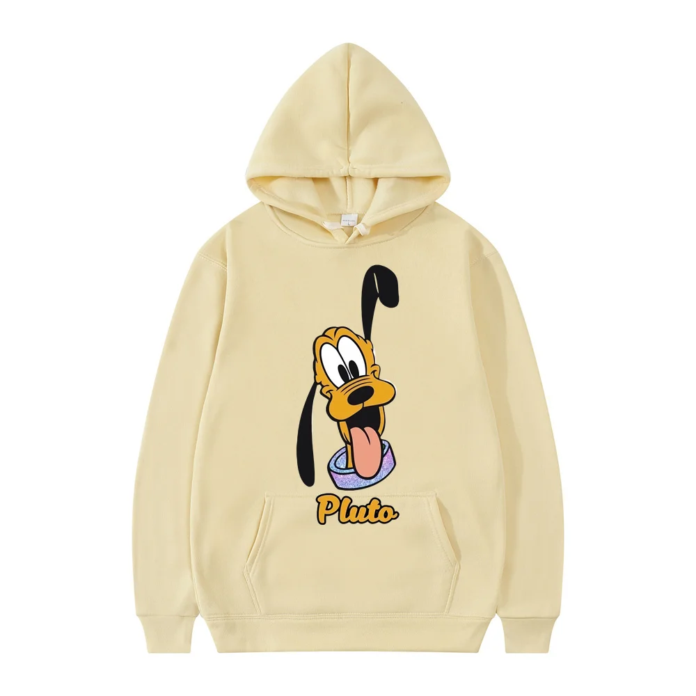 New Disney Pluto Men Hoodie Japanese Cartoon Anime Women Pullover New Casual Autumn Winter Couple Oversized Sweatshirts Hot Sale