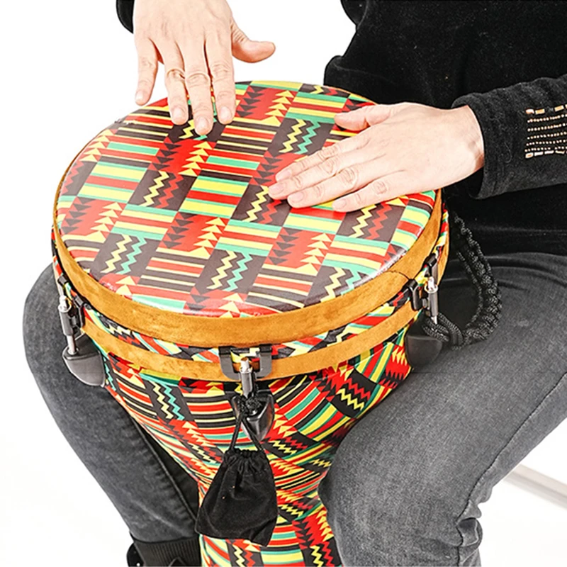 12 Inch African Drum Adjustable Tuning Djembe Drums Adults Children Performance Hand Drums Professional Percussion Instruments