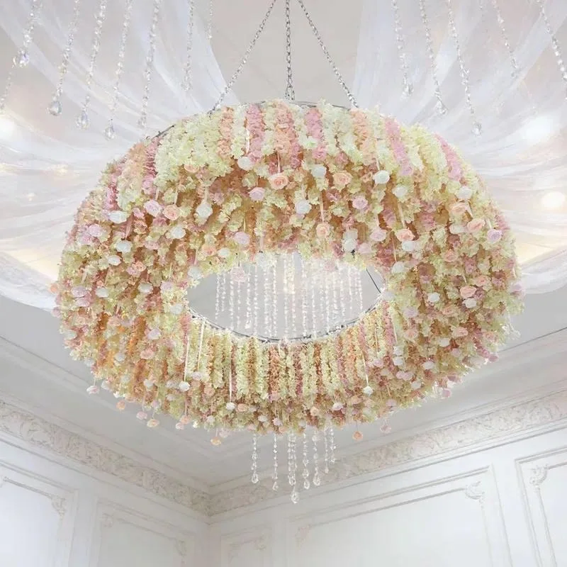 Custom Faux Wisteria Flowers for Ceiling Decoration Hanging Artificial Vines for Modern Wedding Hotel Lobby Venue Planning