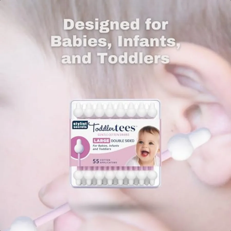 Magliette classiche per bambini Tamponi doppi lati grandi e delicati progettati per orecchie piccole per neonati Neonati Piccoli Bocciolo a punta su entrambi i lati