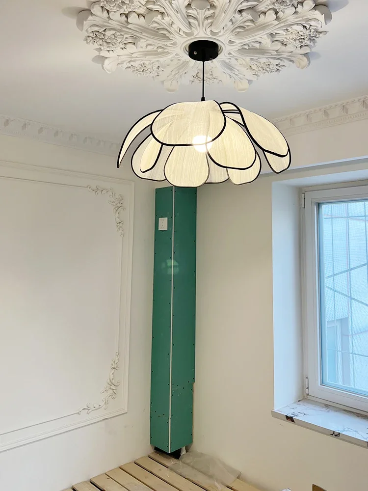Nordic Petal E27 LED Pendant Lights Wabi Sabi Ceiling
