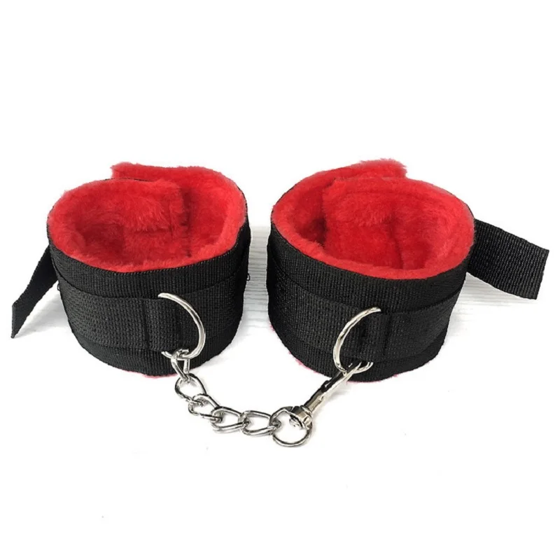 10PC BDSM Bed Restraints Sex Toy Kits Handcuffs 18+ Adult Sex Game Sexy Suit Nipple Clipper Mouth Gag Whip Sex Feather Soft SM 