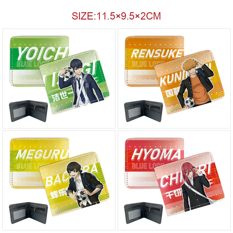 

Blue Lock Anime Printed Bifold Wallet Isagi Yoichi Bachira Meguru Kunigami Rensuke Leather Card Holder Coin Purse For Anime Fans