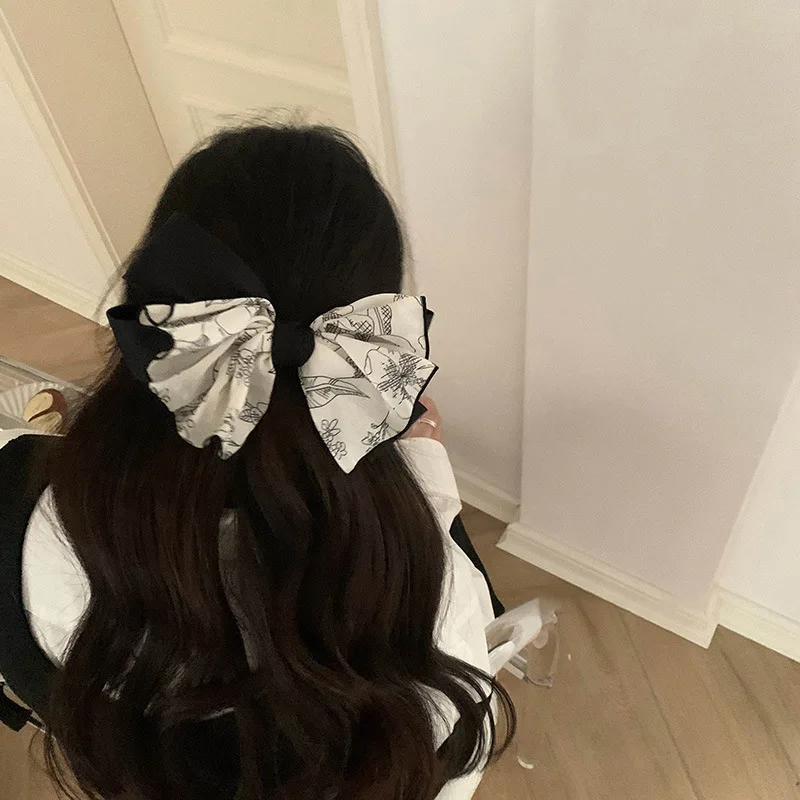 VANIKA New Women Sweet Print Bows Hair Clips Hairpins Barrettes Girls Elegant Ponytail Clip Headwear Summer Hair Accessories