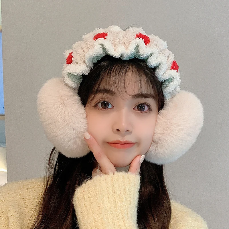 

Earmuffs ear warmers in winter for women cute student ear covers ear protection plush ear caps anti-freeze folding ear-muffs