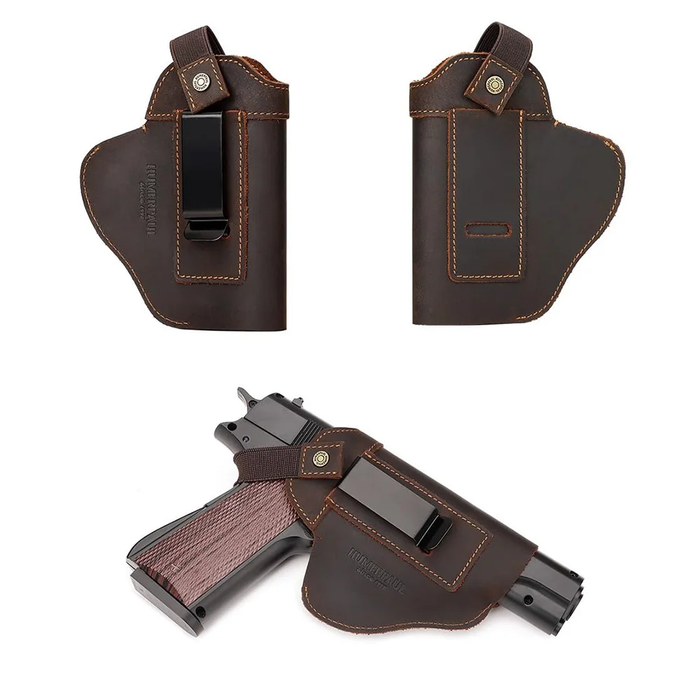

Universal Invisible Leather Gun Holster IWB/OWB Holster for Pistols Fits Right Hand and Left Compact Handgun Holsters