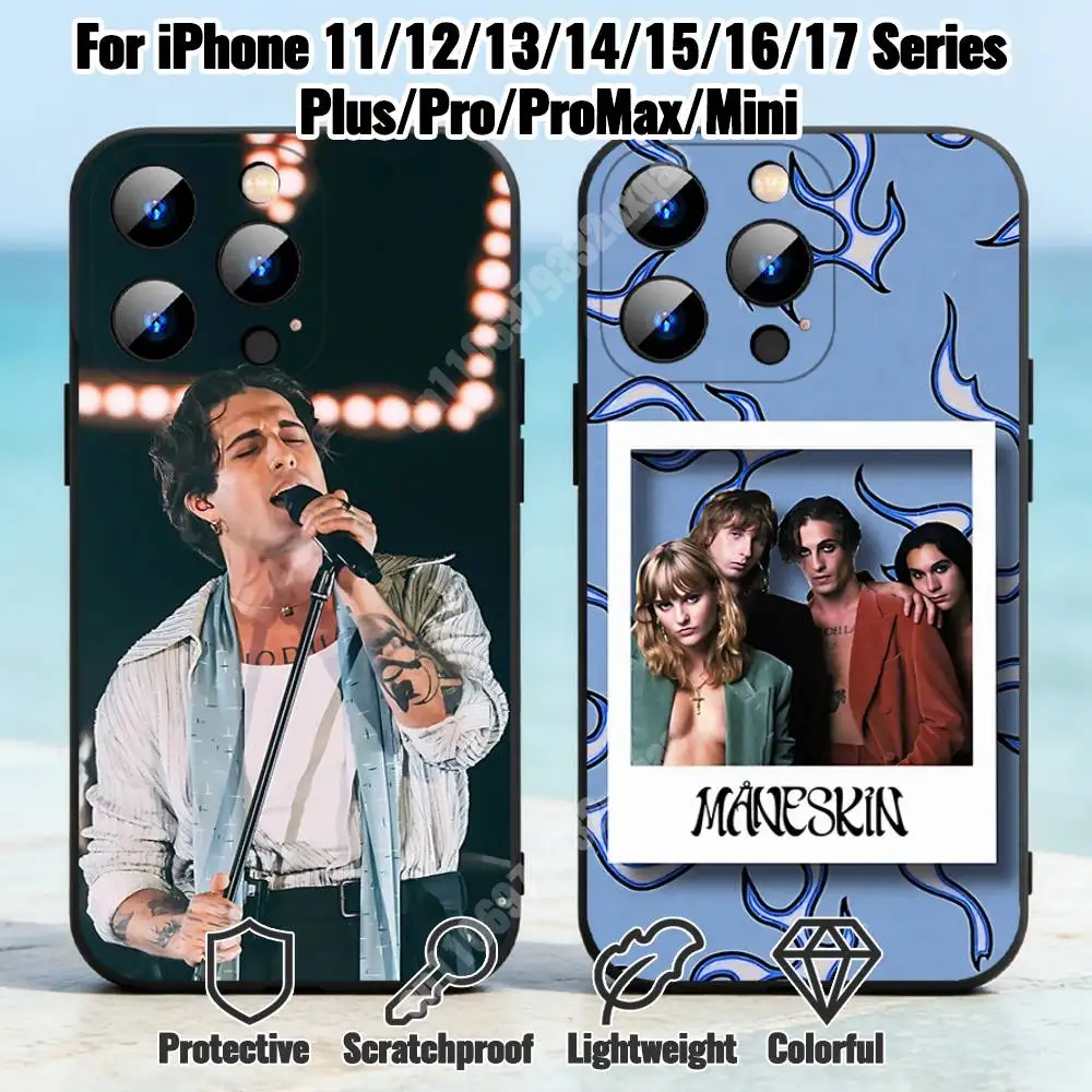 

M-Maneskin-S D-Damiano David-S Phone Case for iPhone 17 16 16E Pro Plus Air 15 14 Max Mini 12 11 Shockproof Protector