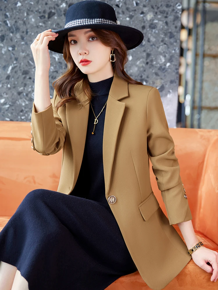 Fashion Professional Women\'s autumn and winter new long-sleeved suit elegant temperament shows self-confidence