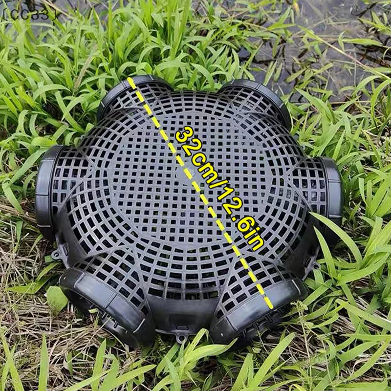 [-CC33」 6 ثقوب الصيد لوتش جراد البحر الأصفر ثعبان البحر قفص مختلط الأسماك جراد البحر الماسك في الهواء الطلق الصيد صافي قفص البلاستيك الروبيان فخ قفص #6