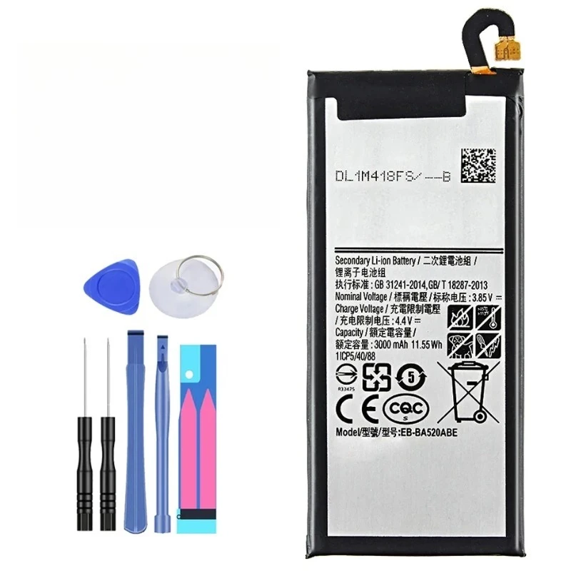 3000mAh EB-BA520ABE for Samsung Galaxy A5 ( 2017) A520 A520F A510 SM-A510F A500 Mobile Phone Batteries