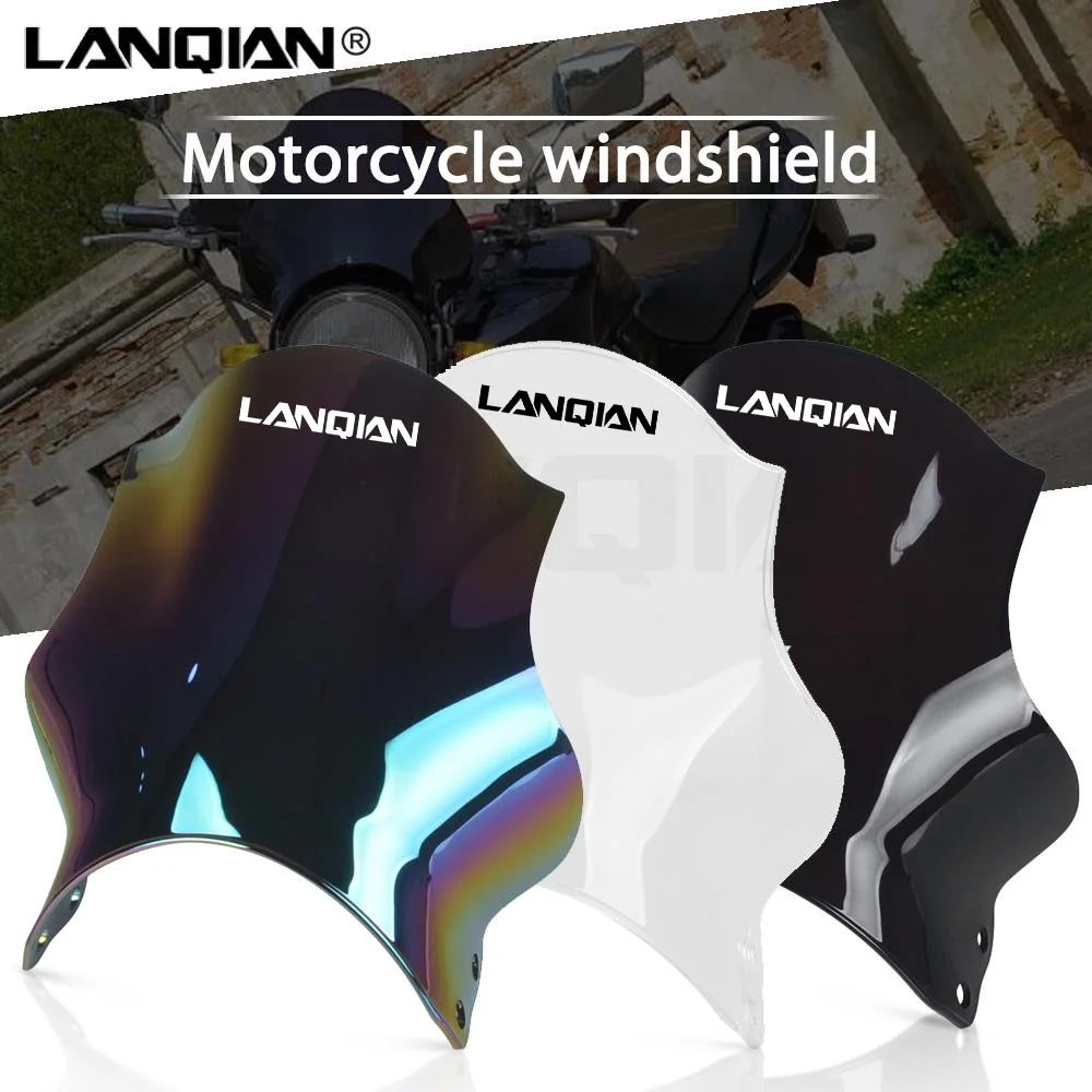 

LANQIAN Windshield WindScreen Smoke Screen For Yamaha V-MAX VMax 1200 Honda CB 400 600 750 CB 900 919 250 Hornet Accessories