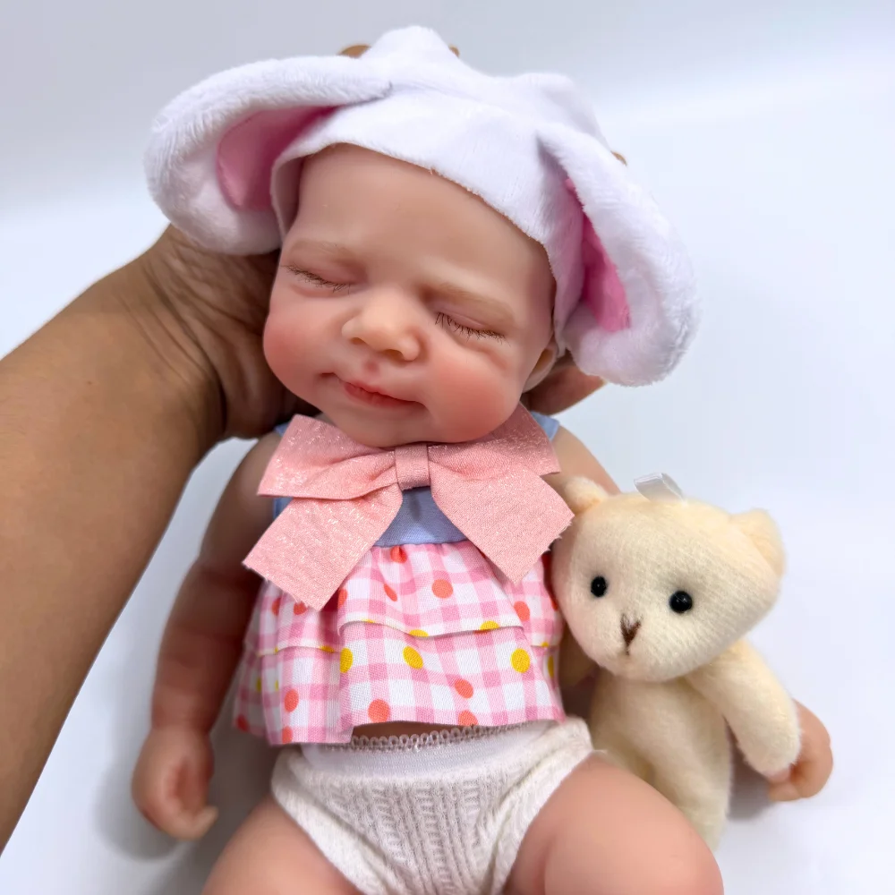 

13 Inch Silicone Reborn Baby Doll Pascale Squishy Elastic Platinum Solid Silicone Washable Doll Birthday Christmas Gift