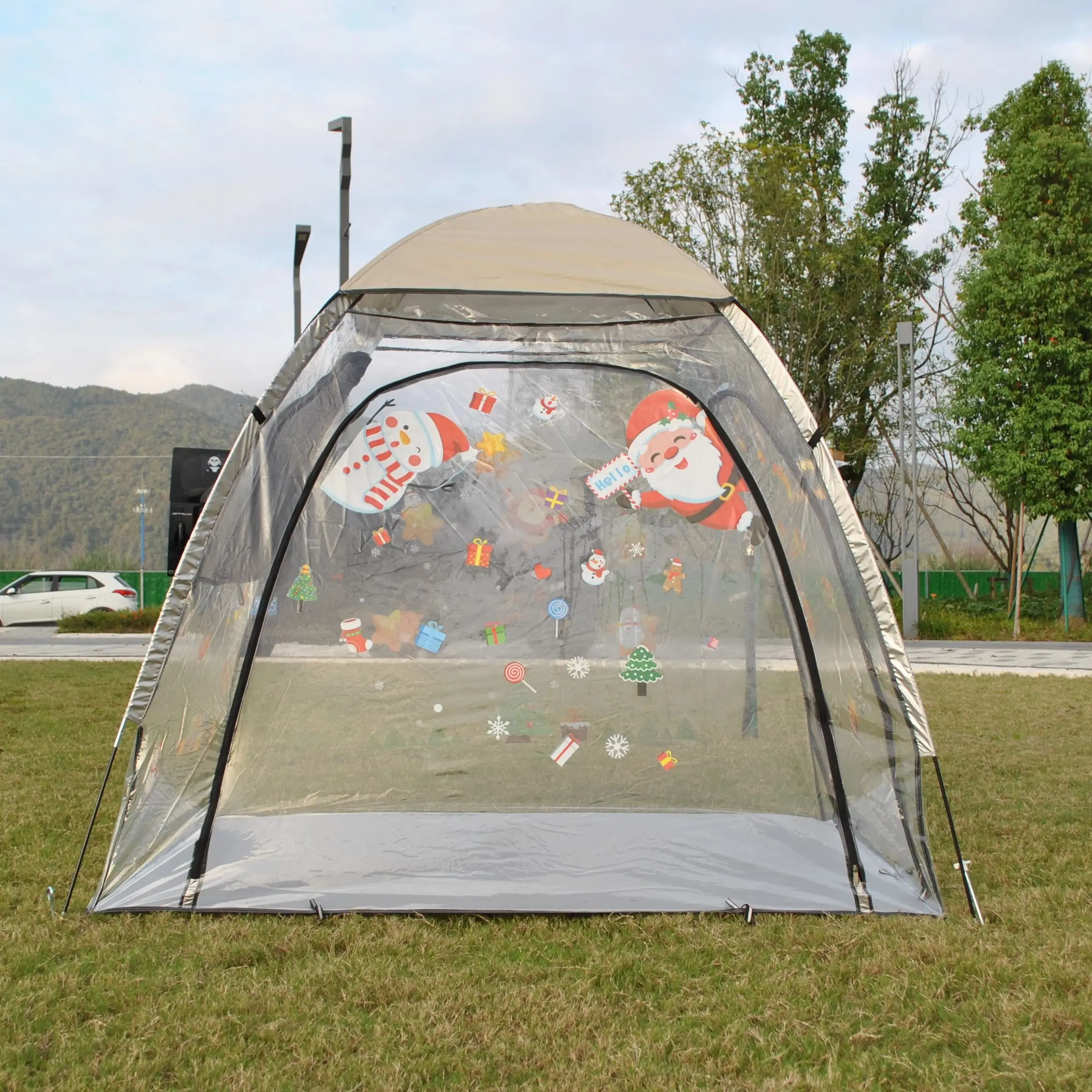 DIY Transparent Tent,Clear Sports Tent,Christmas Campout: DIY Outdoor Tent for Yuletide Merriments, DIY Tent Magic:Christmas Day