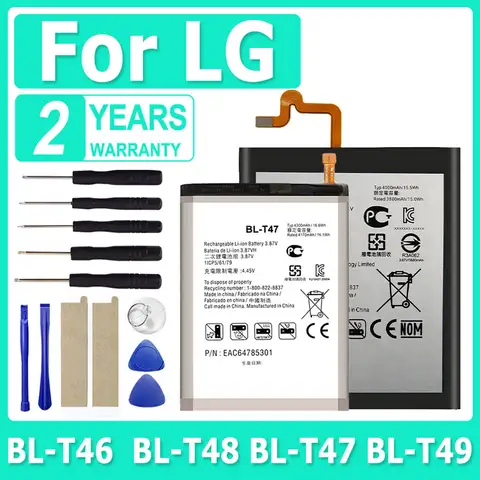 High Quality BL-T47 BL-T46 BL-T49 BL-T48 Batteries For LG V60 ThinQ LMV600VM STYLO 6 LM-Q730MM K510 K51S LM-K410BMW LM-K51+Tools