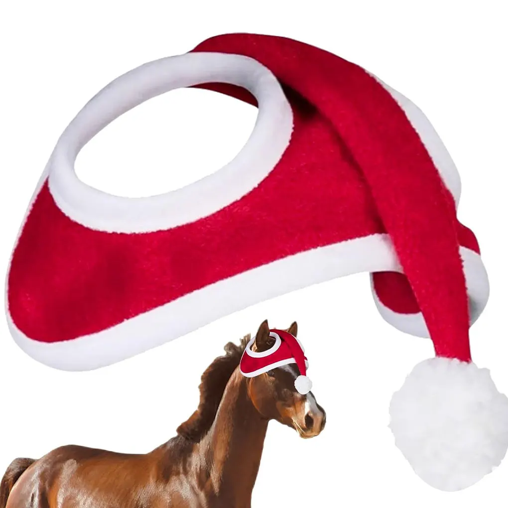 Sombrero de Navidad de caballo, celebraciones navideñas, caballo, sombrero de Navidad de invierno, sombrero de caballo de Navidad, accesorios festivos de Papá Noel